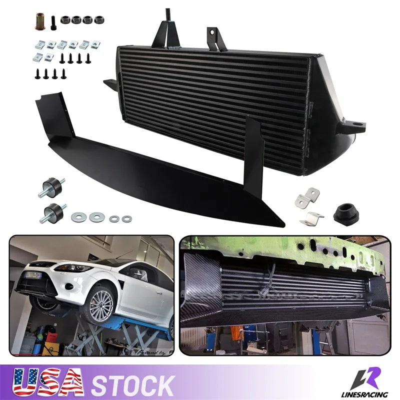 Brand New Black Performance Front Mount Intercooler Kit For Ford Focus MK2 MK II RS / RS500 2009-2010