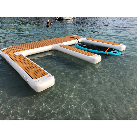 4.5x3m  Custom LOGO Motor Boat Jet Ski Floating Inflatable E Shape Yacht Water Jetski Dock