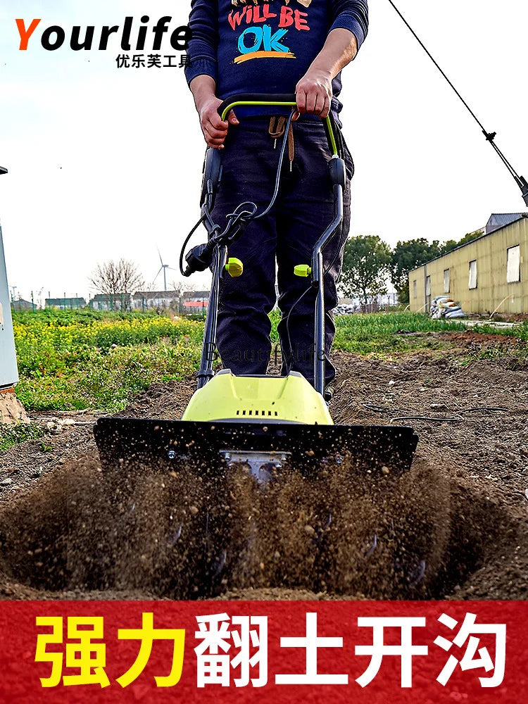 Electric Ground-Turning and Soil-Loosening Artifact Mini-Tiller Small Soil Preparation Machine Household