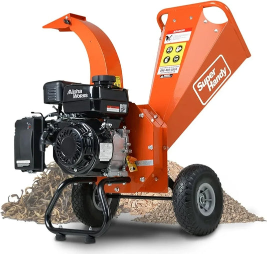 Mini Wood Chipper Shredder Mulcher Heavy Duty 7HP Compact Design 3" Inch Max Cutting Capacity