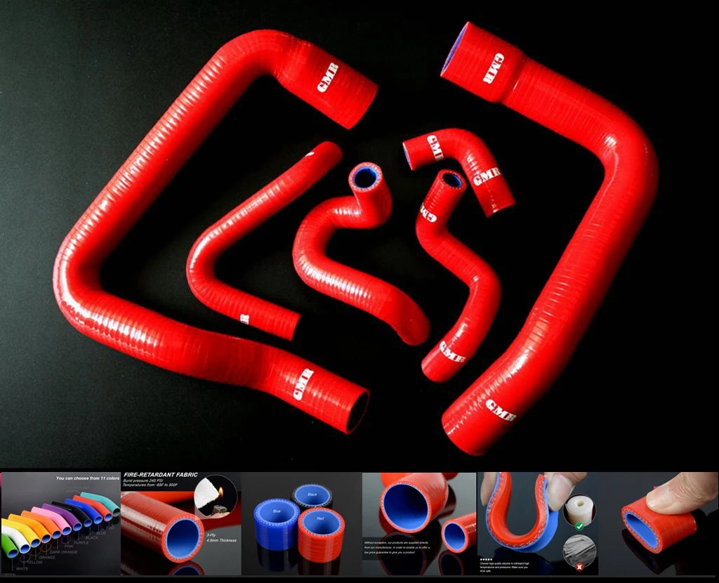 6PCS Radiator Silicone Coolant Hose Kit For Ford Mustang 1986-1993 1987 88 89 GT LX Cobra 5.0 Performance Parts Red Blue Black