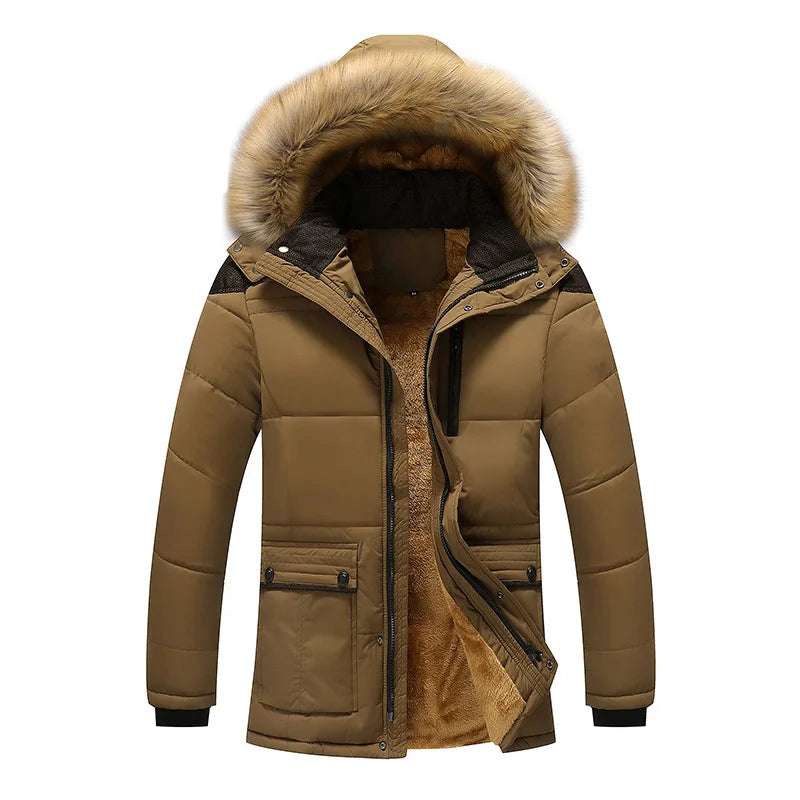 Parkas Trend Large Size Cotton-Padded Men's Casual Loose Comfortable Thick Warm High-Grade Keep Warm Coat