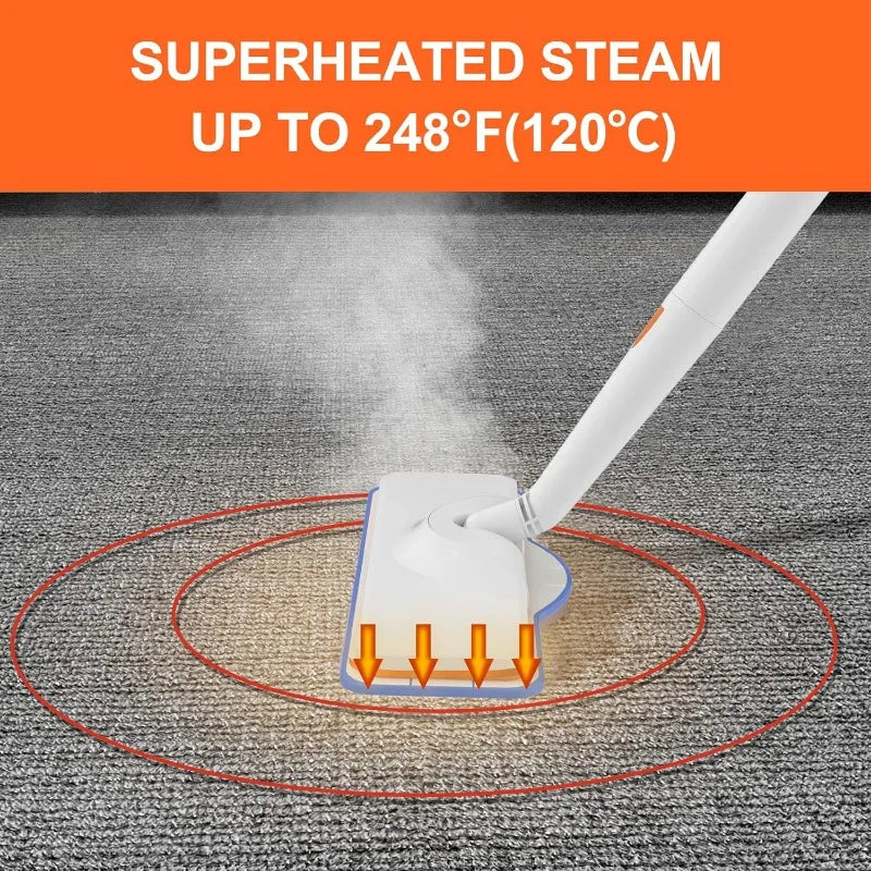 Newbealer Steam Mop & Detachable Handheld Cleaner, 250ml 1200W Powerful Floor Steamer, 3 Adjustable Levels