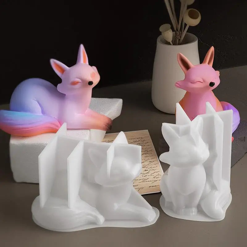 3D Animals Little Fox Concrete Silicone Pot Mold Succulent Flowerpot Clay Cement Plaster Molds DIY Home Garden Flower Pots Mould