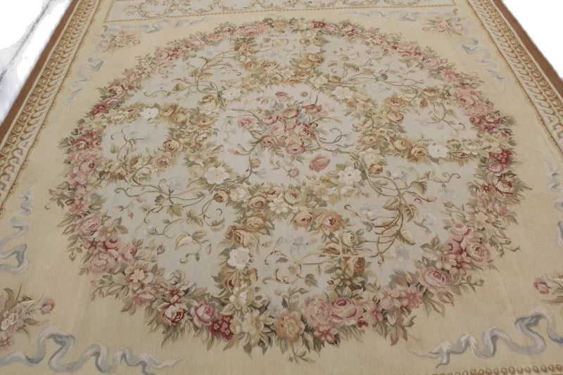 Free shipping 12'x18' Aubusson rugs French Aubusson Carpet handwoven big carpet area rugs