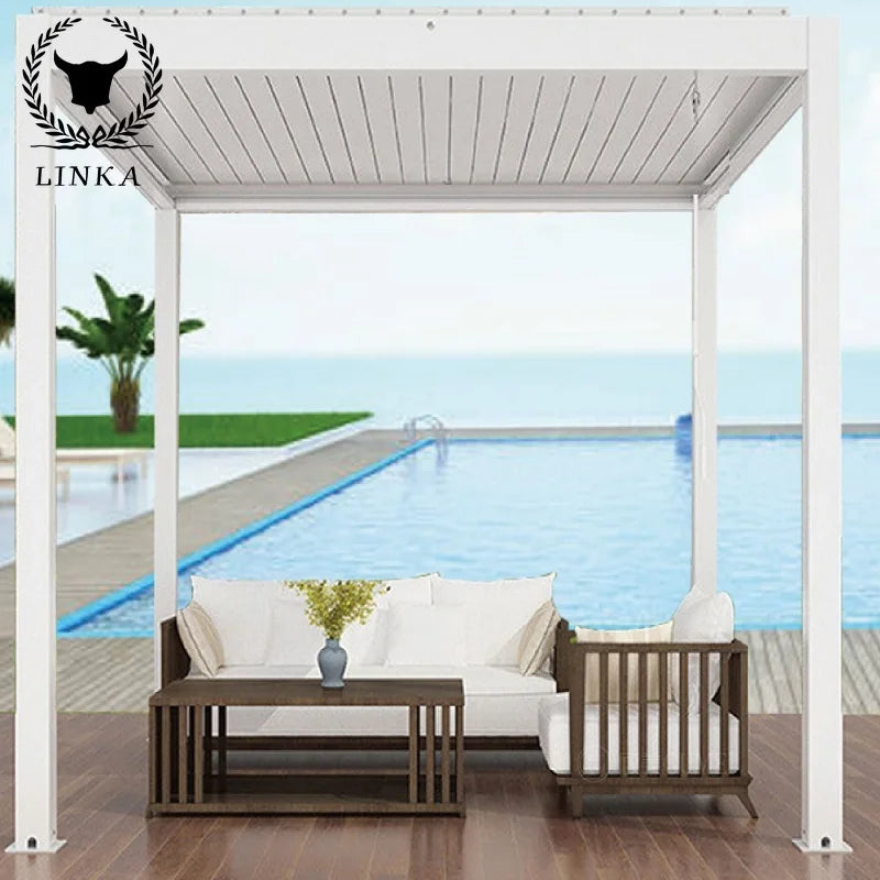 High quality OutdoorPergola Garden shed bioclimatic pergola louvered Gazebo Aluminium Outdoor