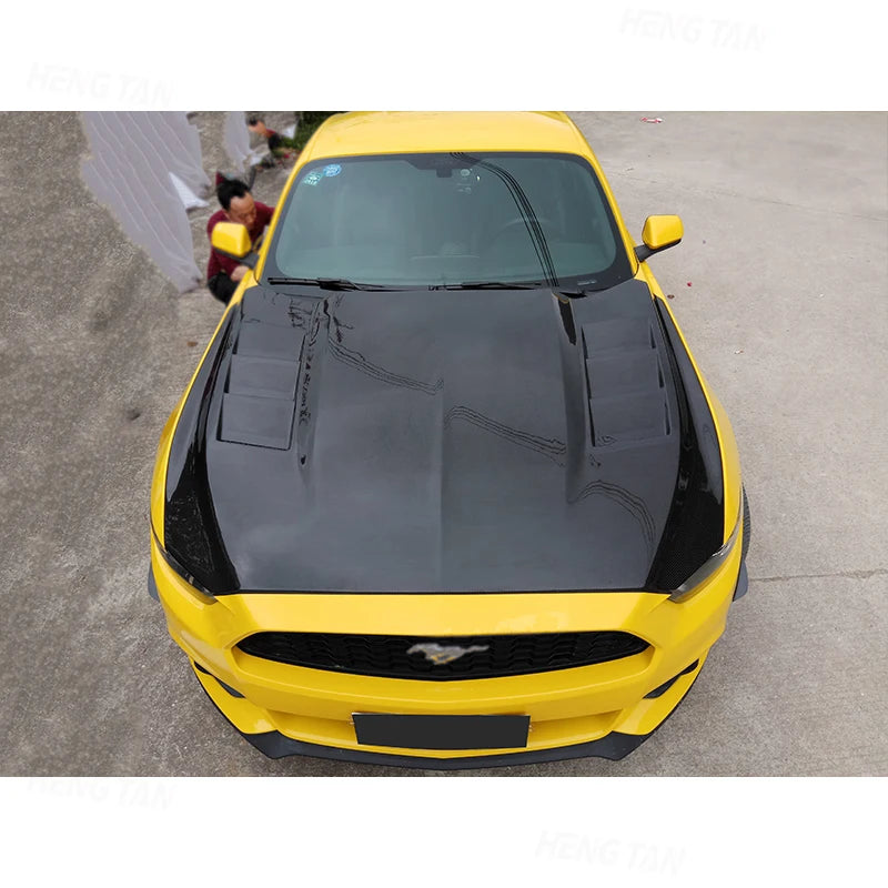 Carbon Fiber For Ford Mustang 2015-2017 AC Style Car Front Bumper Engine Hood Bonnet Vent Cover Parts Upgrade Body kit