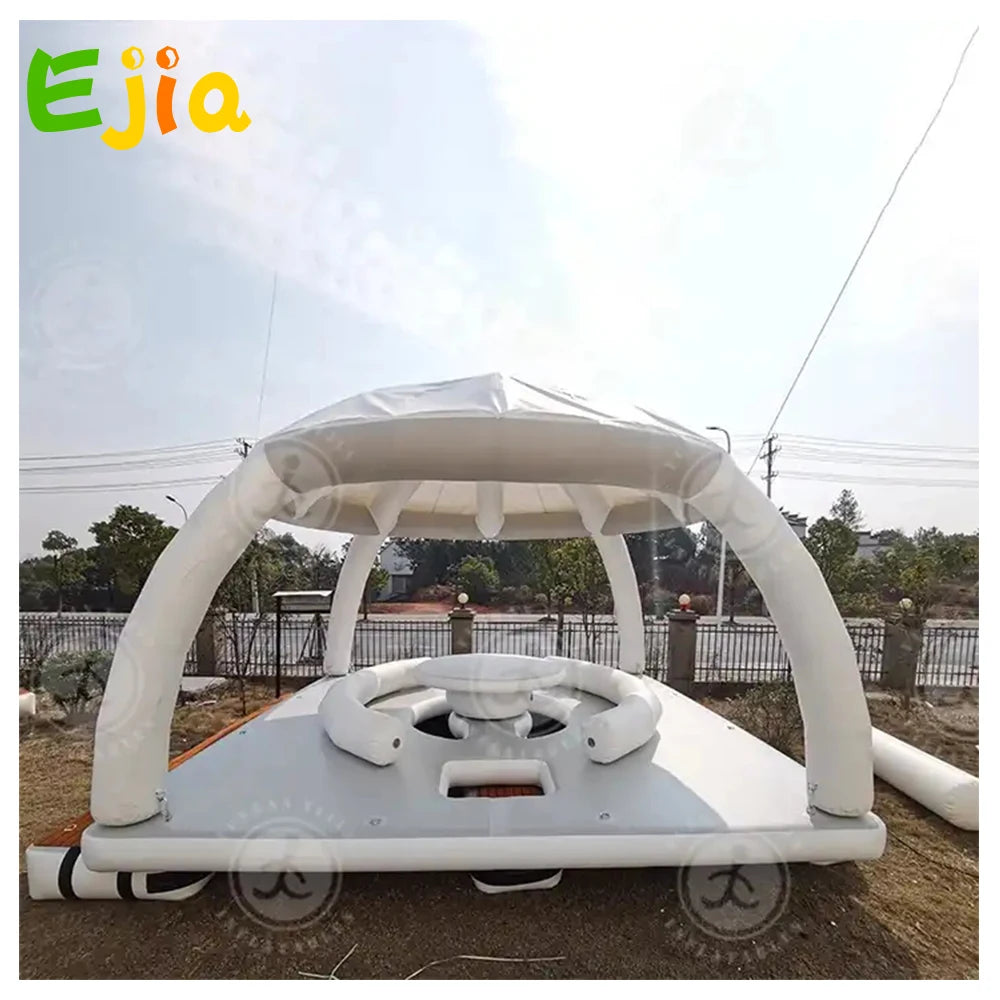 High Quality Summer Water Entertainment Equipment Inflatable Marine Floating Water Party Island Platform  For Sea or Lake