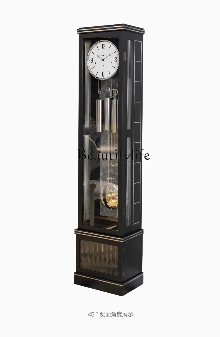 German Hermle Light Luxury the Grandfather Clock Chinese Retro Pendulum Clock Mechanical Solid Wood Large Clock