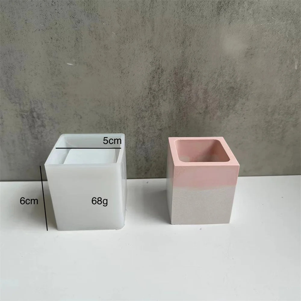 1/2PCS Vase Silicone Mold Concrete Aromatherapy Plaster Flower Pot Molds Candle Jar Epoxy Resin Storage Box Mould Handmade