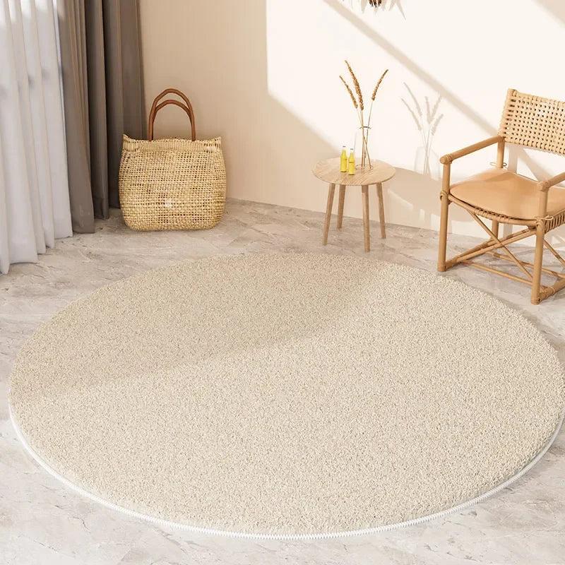 Wabi Sabi Style Round Large Area Carpet Living Room Bedroom Thickened Bedside Carpets Sofa Coffee Table Simple Log Non Slip Rug