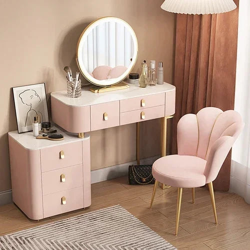 Storage Luxury Dressing Table White Makeup Mirror Chair Dressing Table European Luxury Penteadeira De Maquiagem Furniture Makeup