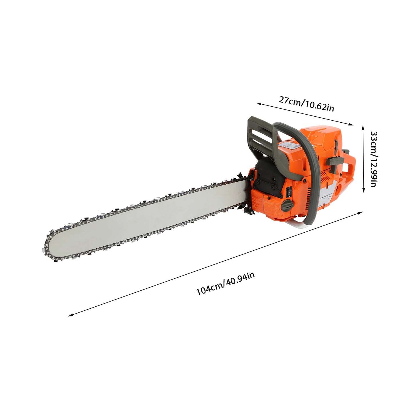 Gasoline Power Chain Saws 24 inch Guide Bar 2 Cycle 65/72cc Gas Chainsaw Farm Garden Cutting Wood Crankcase Hand Pull Start