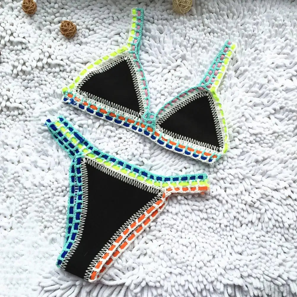 2 Pcs/Set Women Swimsuit   Backless Summer Bikini Set  Two-piece Summer Swimwear