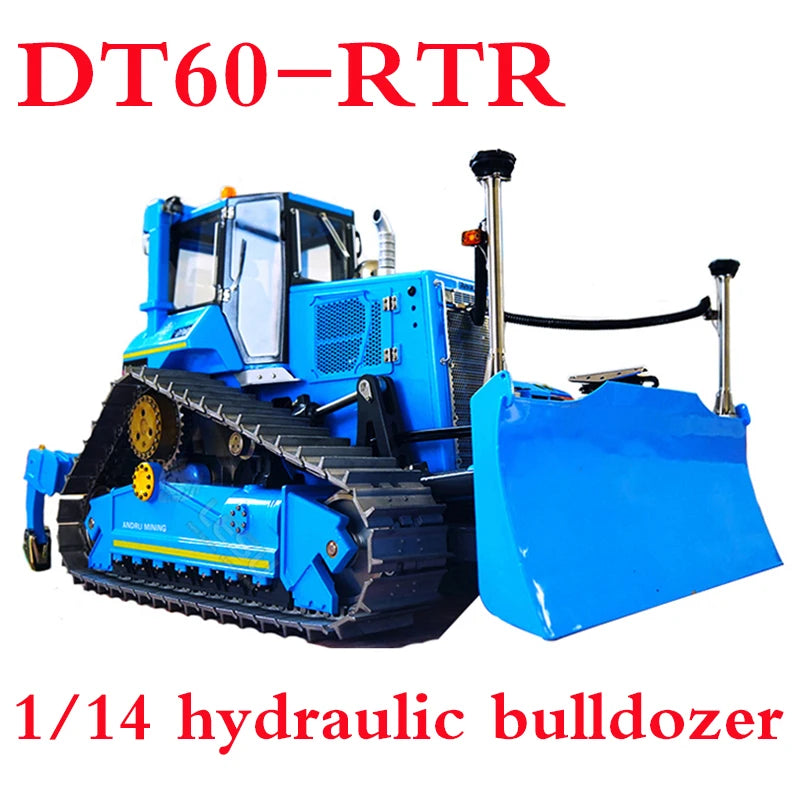 1/14 RC DT60 Hydraulic Bulldozer Metal Track RTR Version with Remote Control Battery Bulldozer Model Construction Vehicle Toy