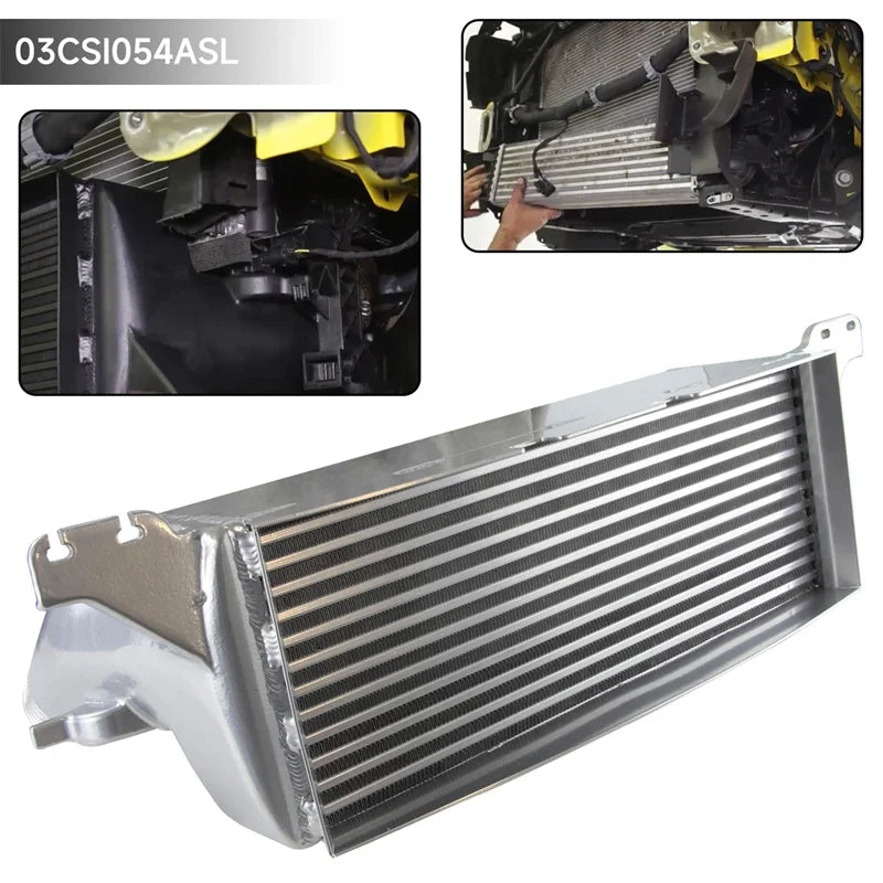 Tuning Competition Intercooler  Fits For EVO1 Ford Mustang EcoBoost  2.3L 2015-2020 Silver/Black