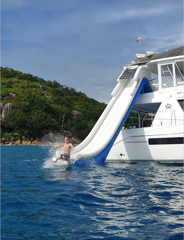 High Quality  Commercial  Inflatable Yacht Slide Floating Inflatable Water Dock Slide For Boat