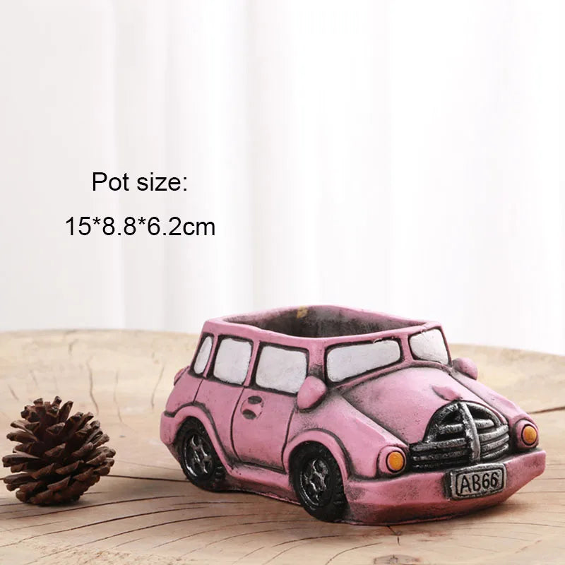 Car Flowerpot Silicone molds Car bus Design Garden plant potted Concrete Pot Mold Homemade Cement flowerpot mold tools