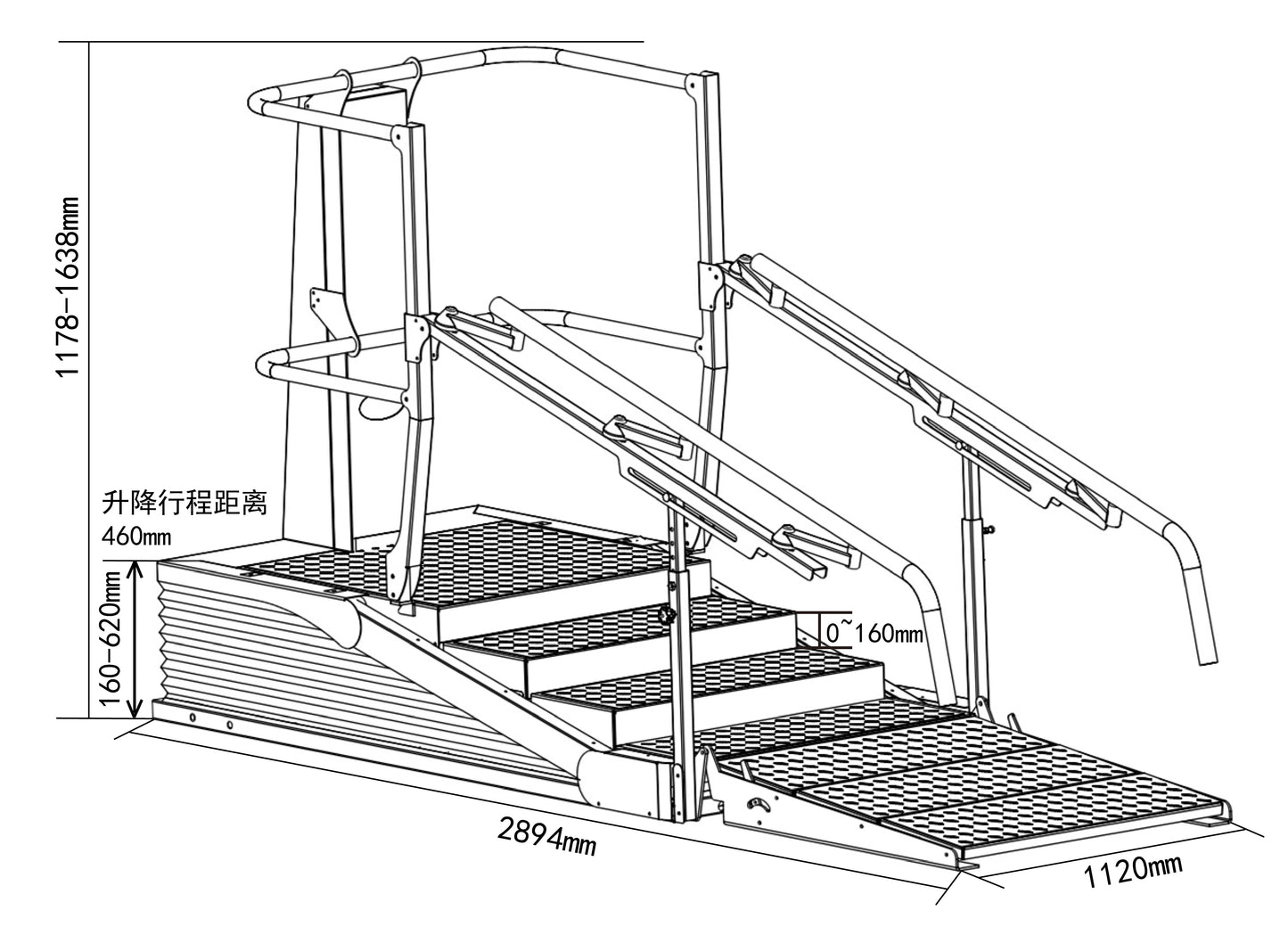 Medistair MSR-BASE   hot innovated medical stair  electric lift training stair for rehabilitation center