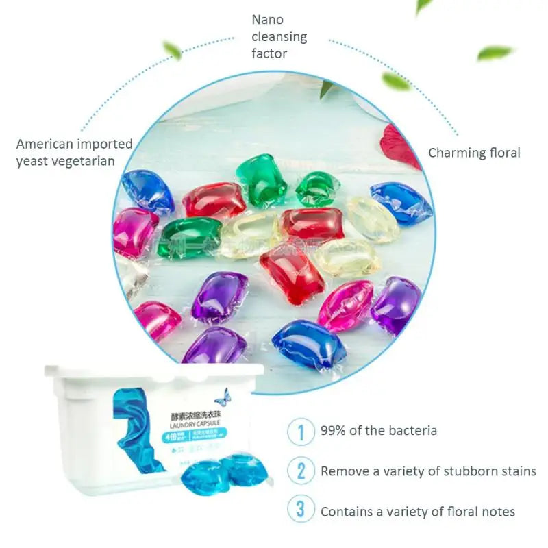 Laundry Washing Capsules Laundry Pods Liquid Cleaner Stains Film Detergent Bead Ball Kit Clothes Washing Machine Accessories