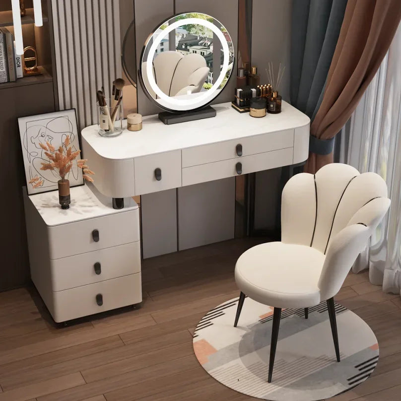 Storage Luxury Dressing Table White Makeup Mirror Chair Dressing Table European Luxury Penteadeira De Maquiagem Furniture Makeup