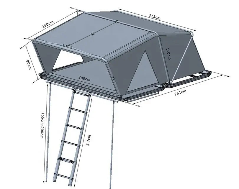 High Quality Foldable Car Tent For 4 People Outdoor Waterproof Car Hard Shell Roof Top Tent With Sunscreen Big Space