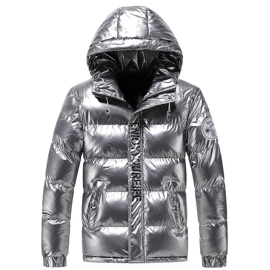 Solid Jacket Warm Puffer Jacket Parka Mens Streetwear Winter Jacket Male Fashion Hooded Waterproof Coat