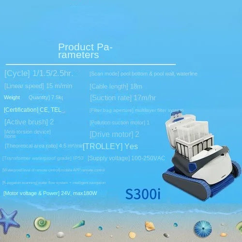 Underwater vacuum cleaner automatically cleans the turtle and cleans the bottom of the pool