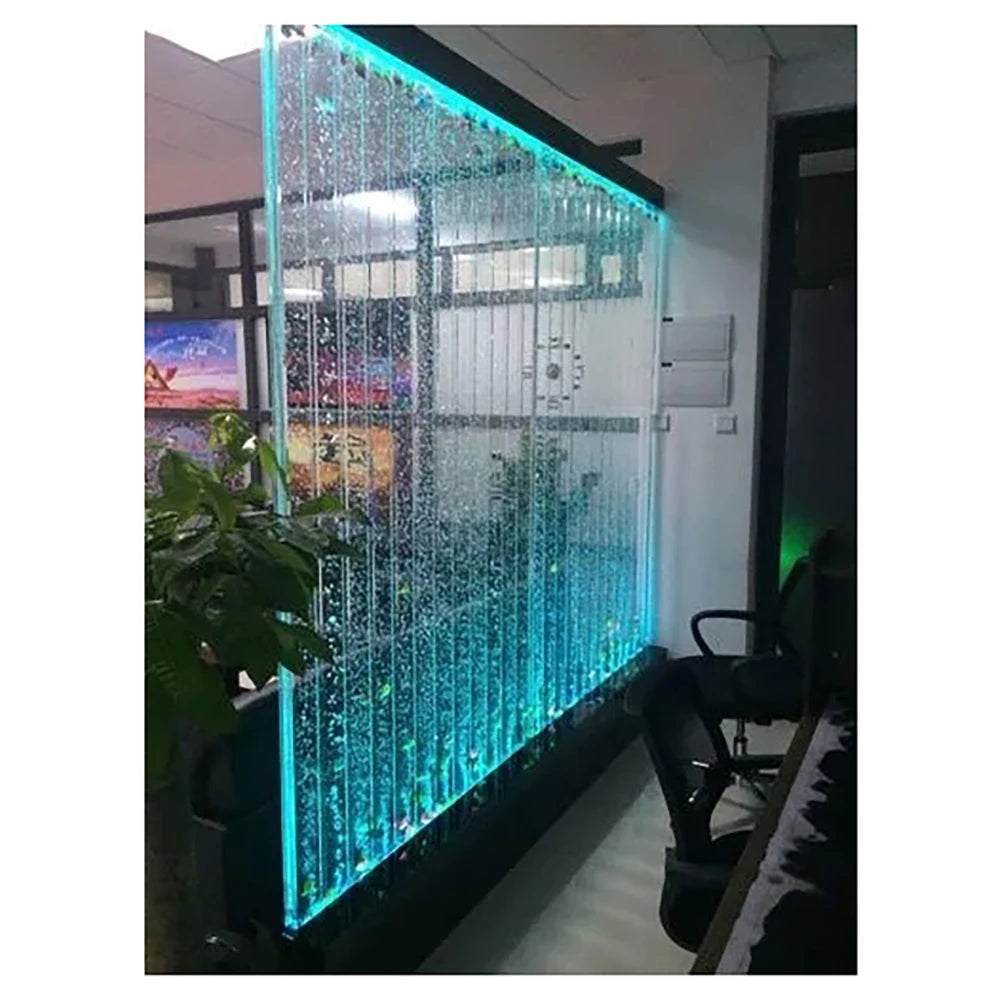 Customized Waterfalls Wall Acrylic Technics Outdoor Bubble Wall Water Panel With Led Light