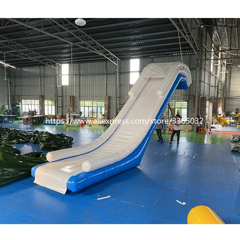 Inflatable Water Yacht Slide / Inflatable Dock Slide For Boat