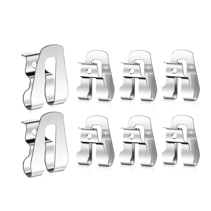 8 PCS Belt Clip For Ryobi Silver Stainless Steel For Ryobi And Ridgid 18 Volt Tools 633586002, For Ryobi Makita Dewalt