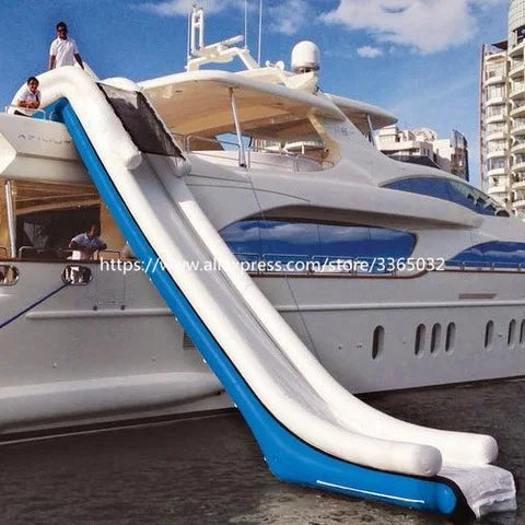 Inflatable Water Yacht Slide / Inflatable Dock Slide For Boat