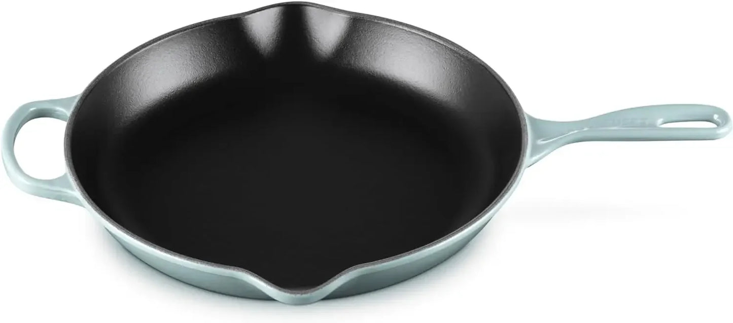 Le Creuset Enameled Cast Iron Signature Iron Handle Skillet, 11.75" (2-3/8 qt.), Sea Salt