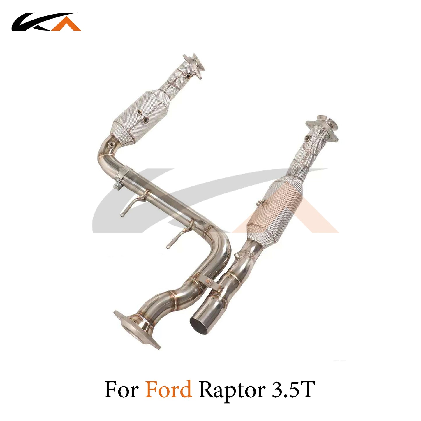 KA Tuning downpipe exhaust stainless steel headers for ford raptor 3.5t performance auto parts heat shield catalysis