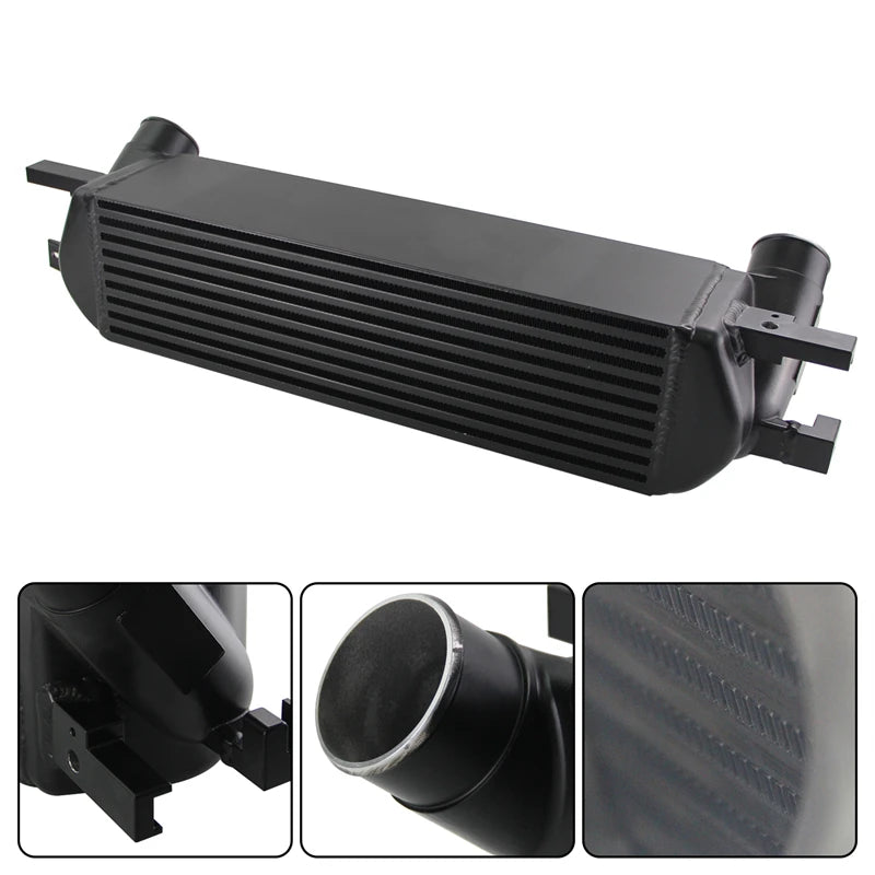 Front-Mount Performance Intercooler Fits for Ford Mustang 2.3L EcoBoost 2015+ Black/Silver