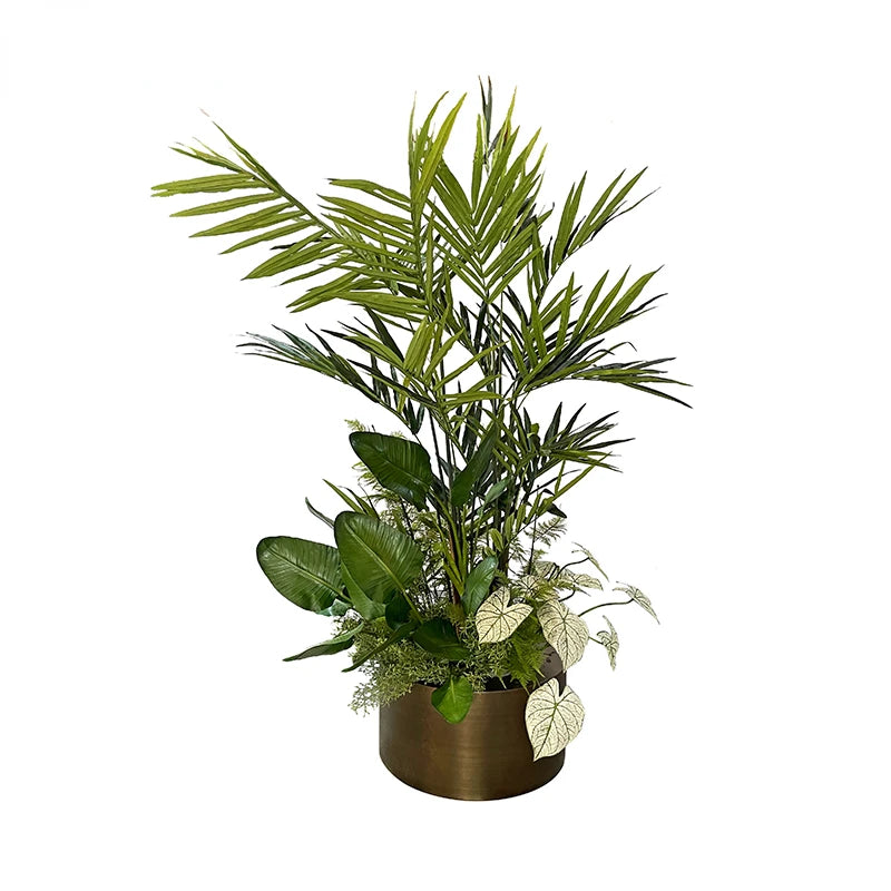 Wholesale High Quality Potted Plants High-End 100cm Diameter Metal Pot Decorative Artificial Tree