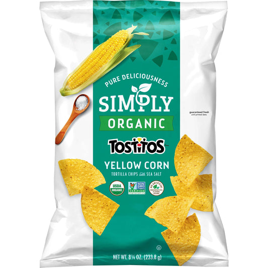 Simply  Organic Yellow Corn Tortilla Chips, 8.25 Oz Bag