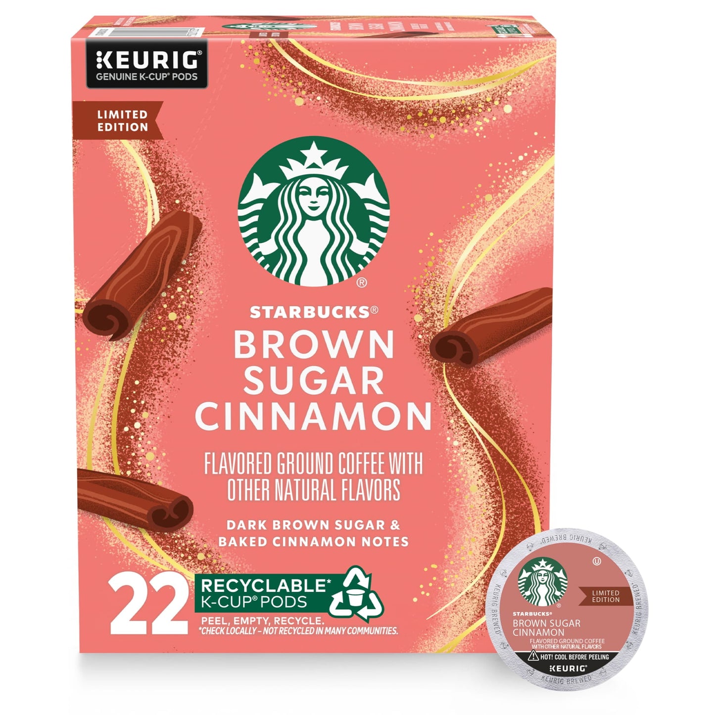 Starbucks Toasted Coconut Mocha Naturally Flavored K-Cup Coffee Pods,