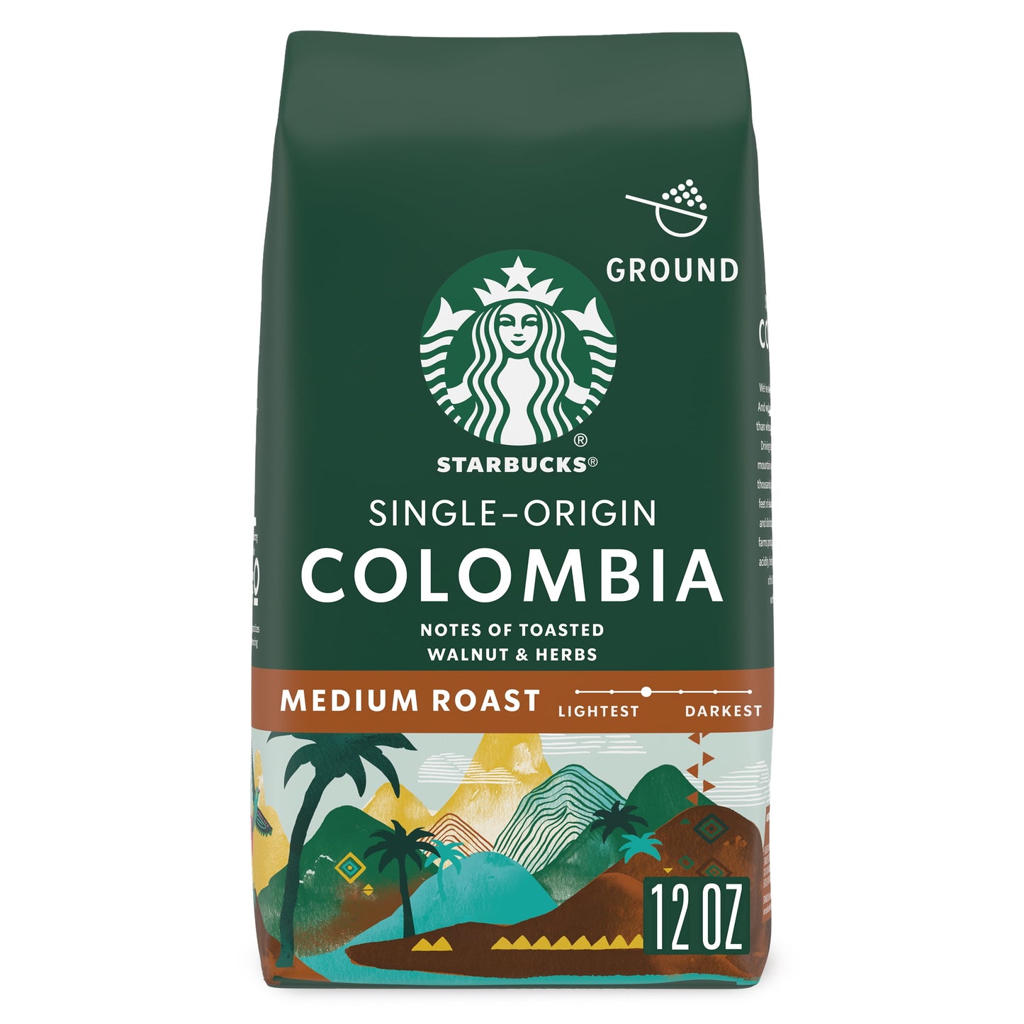 Colombia Ground Coffee, Medium Roast, 12 Oz