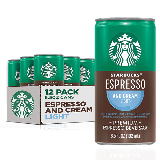 Doubleshot Espresso & Cream Light Premium Iced Coffee Drink, 6.5 Fl Oz Cans, 12 Count