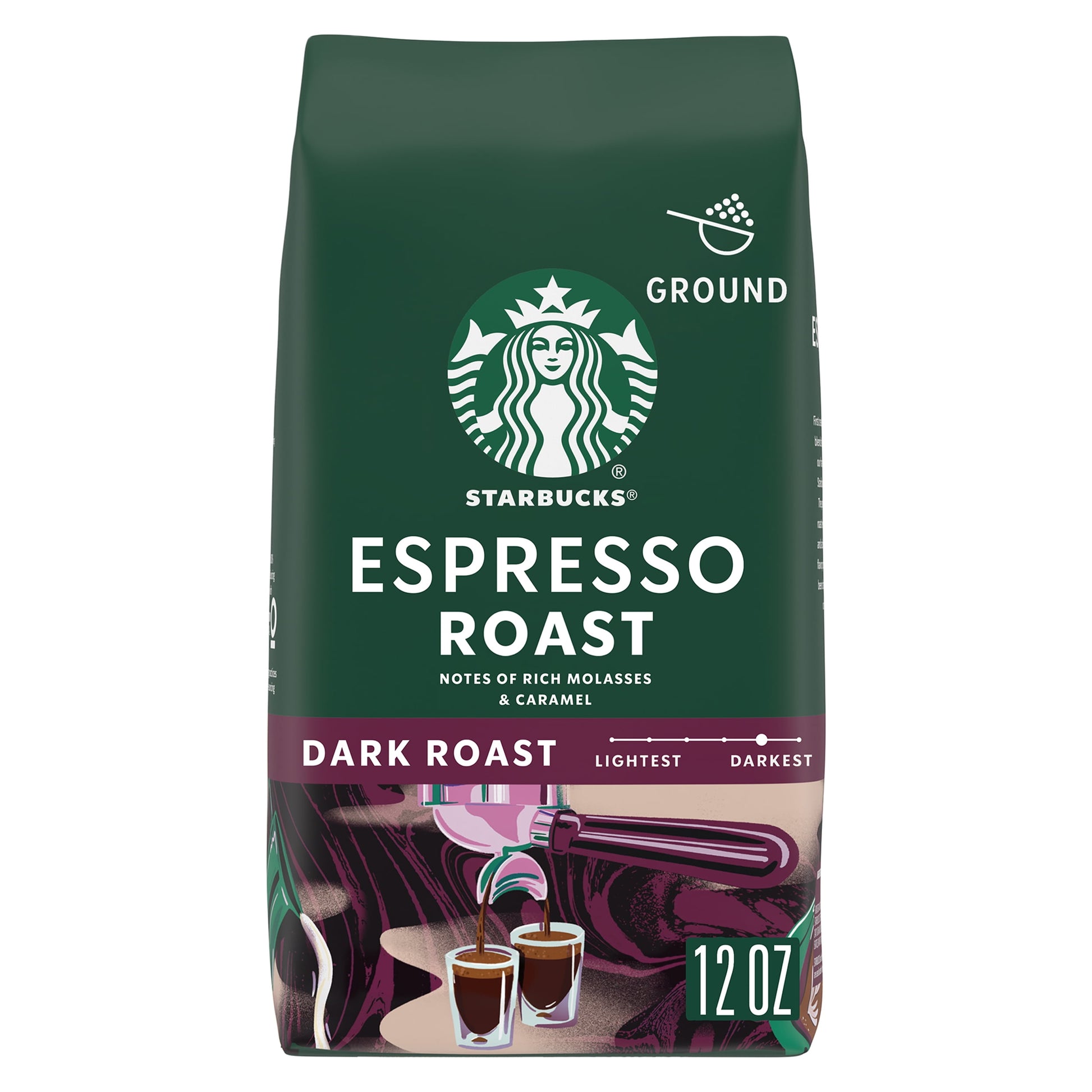 Espresso Roast, Dark Roast Ground Coffee, 100% Arabica, 12 Oz