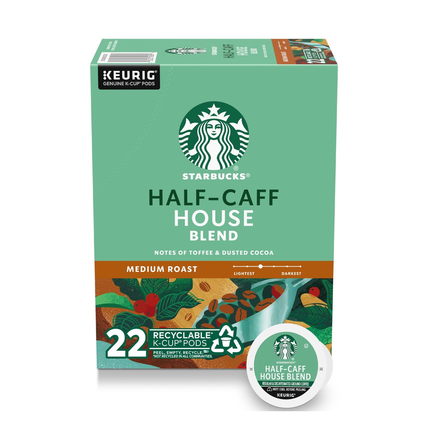 Starbucks Pike Place Roast, Medium Roast K-Cup Coffee Pods, 22 Count K