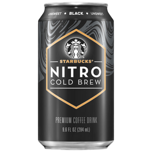 Nitro Cold Brew Black Unsweetened Premium Iced Coffee Drink, 9.6 Fl Oz 8 Pack Cans