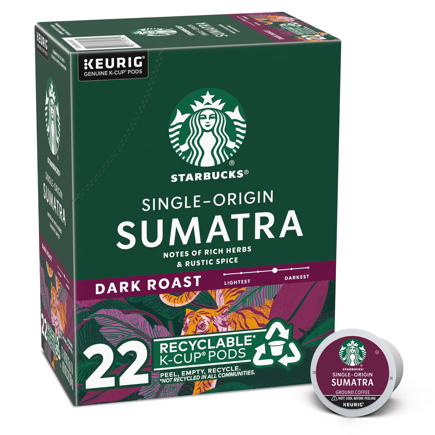 Starbucks Toasted Coconut Mocha Naturally Flavored K-Cup Coffee Pods,