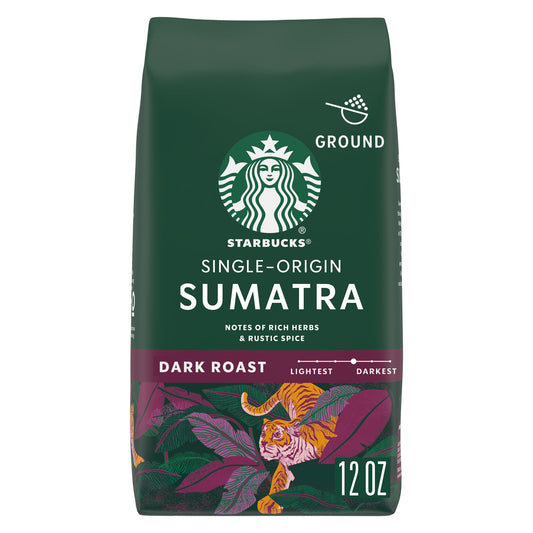 Sumatra, Ground Coffee, Dark Roast, 12 Oz