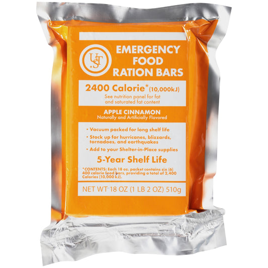 Emergency Food Ration Bar, 5-Year Shelf Life, 6 Servings