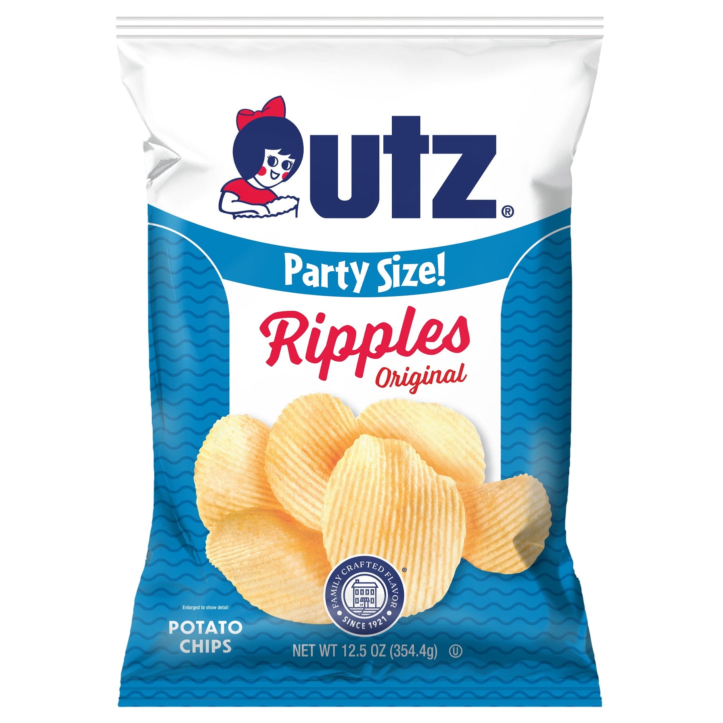 Ripples Original Potato Chips, Gluten-Free, Party Size, 12.5 Oz Bag