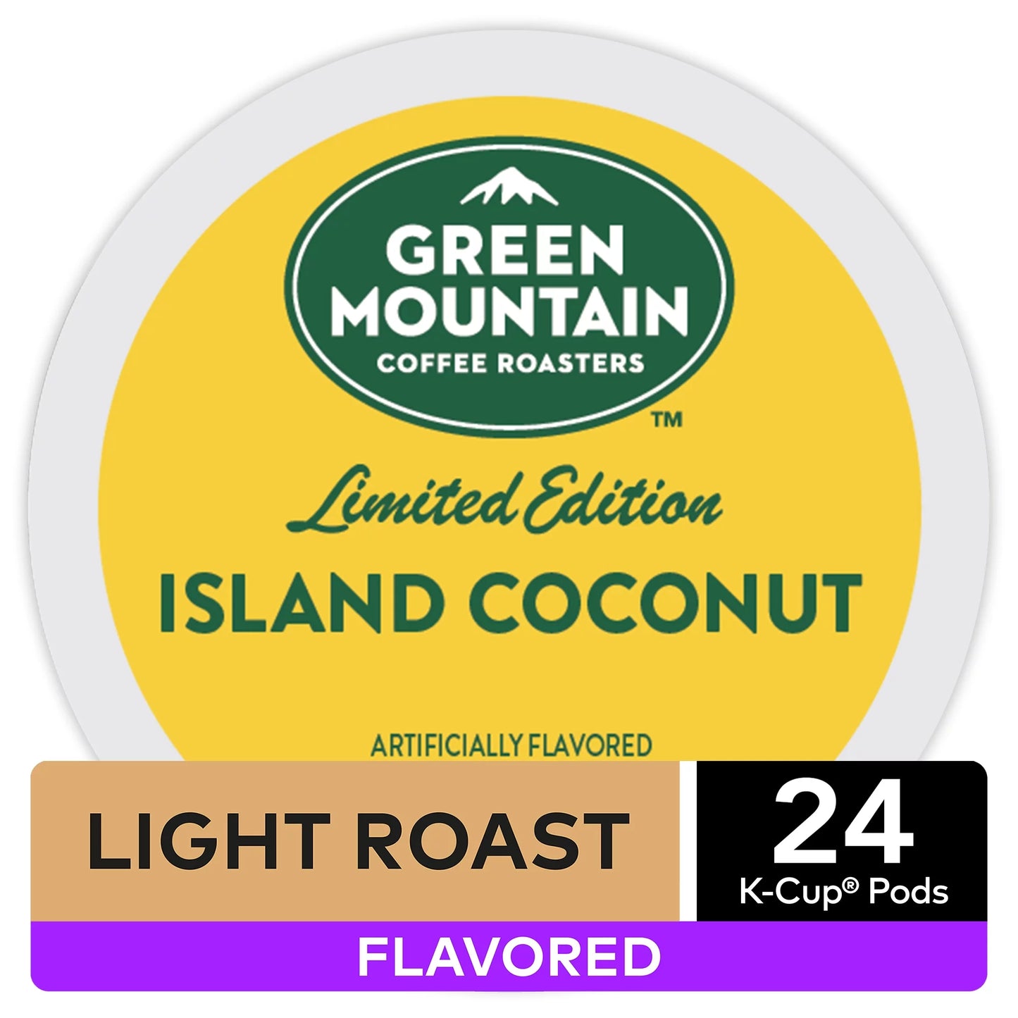 , Island Coconut Light Roast K-Cup Coffee Pods, 24 Count