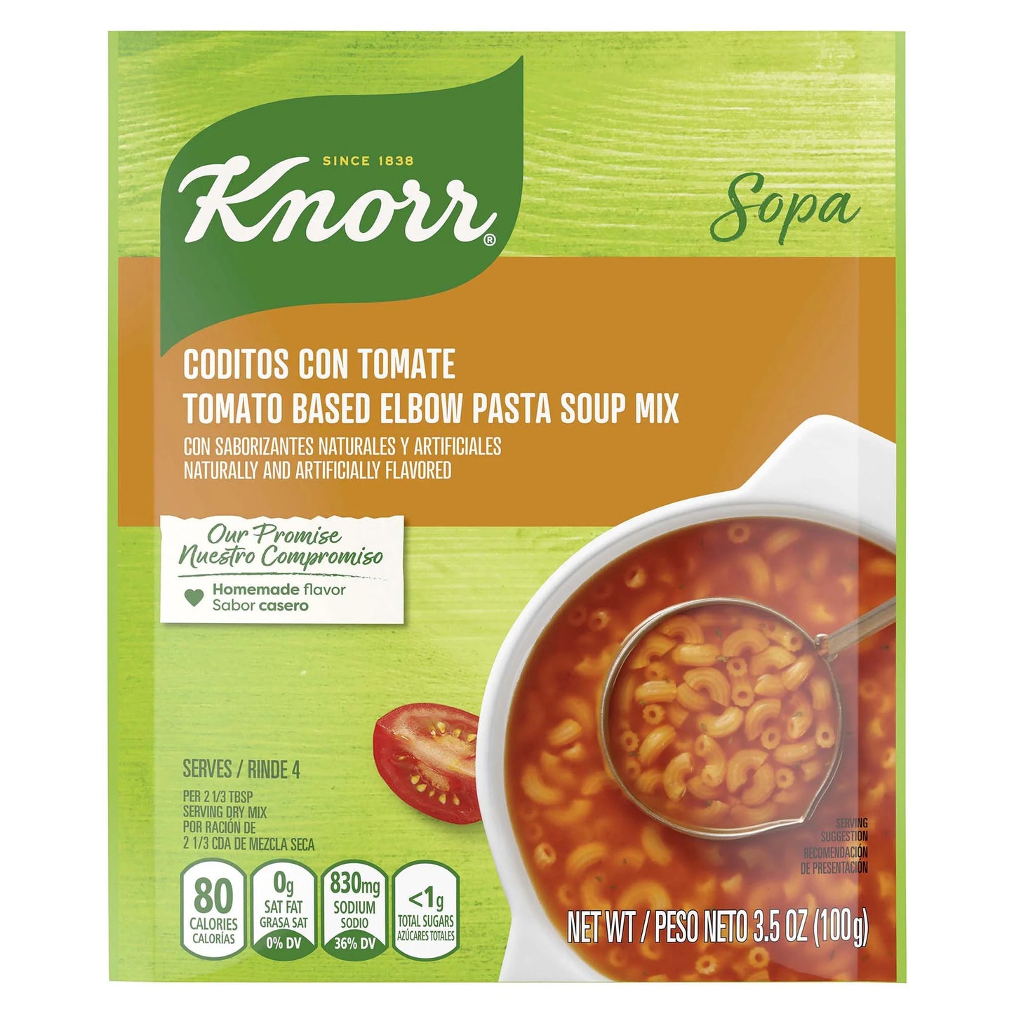 Sopa Tomato Based Elbow Pasta Soup Mix, 3.5 Oz Pouch