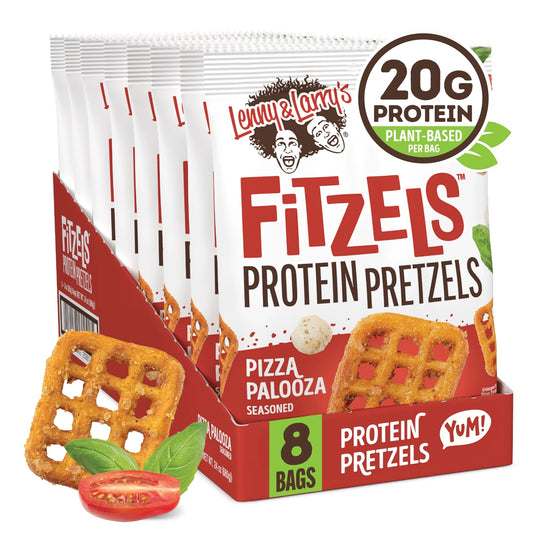 Fitzels Protein Pretzels Snack, Pizza Palooza, 18G of Protein, 8 Pack